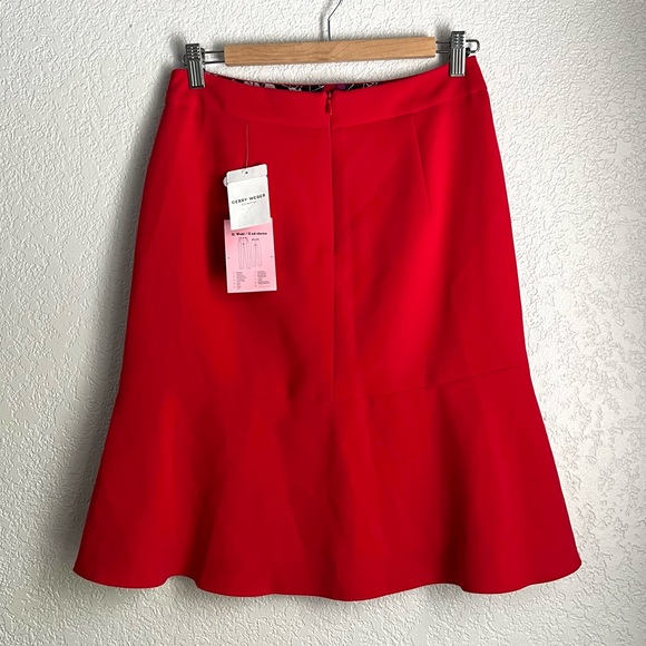 Gerry Weber Collection Red Black front Zipper Mini Knee length Flared Skirts 4 - Picture 7 of 7
